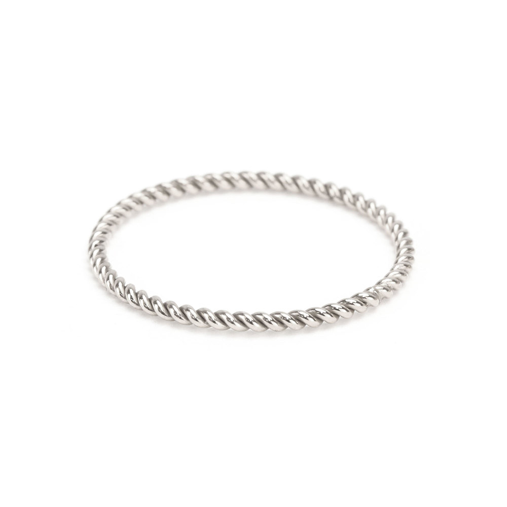 Metal Stamping Blanks Sterling Silver Twisted Stacking Ring, SIZE 7